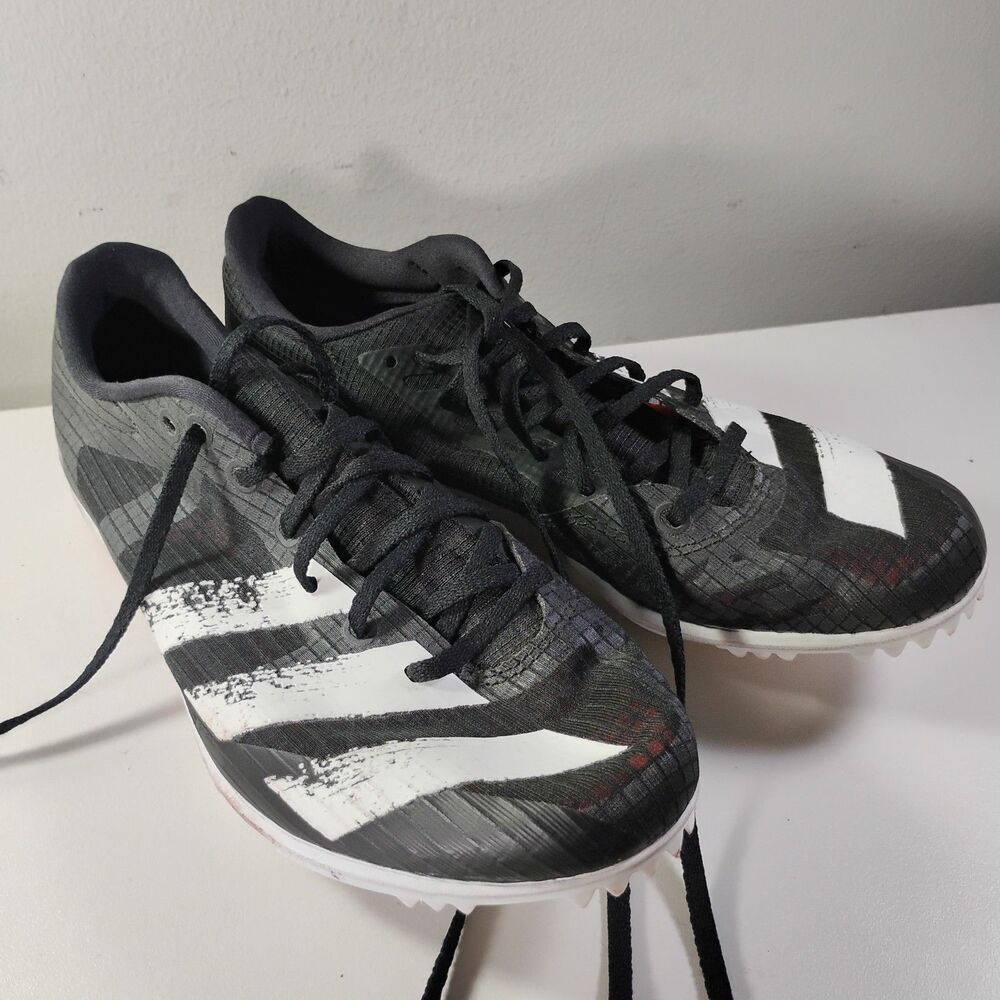 Adidas Distancestar Men's US 7 Black White Track & Field Spikes Running Shoes